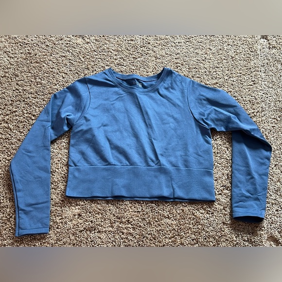 Offline Tops - OFFLINE by Aerie Blue Long Sleeve Crop Top